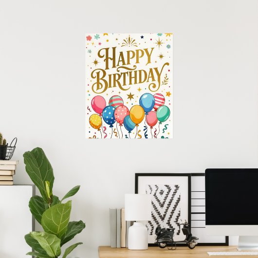 Happy Birthday Celebration Poster (Heimbüro)