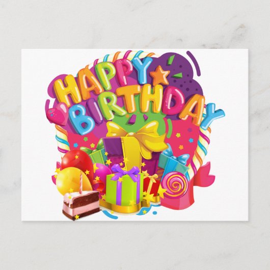 Happy Birthday Celebration Postkarte (Vorderseite)