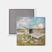 Happy Birthday Celtic Ruins Magnet (Vorderseite/Rückseite)