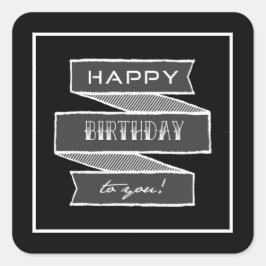 Happy Birthday Chalk Tattoo Typografy Stickers