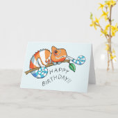 Happy Birthday Chameleon Card Karte (Gelbe Blume)