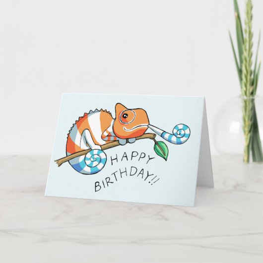 Happy Birthday Chameleon Card Karte (Vorderseite)