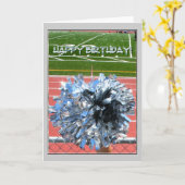 Happy Birthday Cheer pom pom Karte (Gelbe Blume)