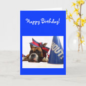 Happy birthday Cheerleader boxer greeting card Karte (Gelbe Blume)
