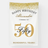 Happy Birthday Cheers To 50 Years Celebration Banner (Vertikal)