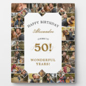 Happy Birthday Cheers To 50 Years Photo Collage Fotoplatte (Vorderseite)