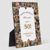 Happy Birthday Cheers To 50 Years Photo Collage Fotoplatte (Seite)