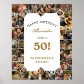 Happy Birthday Cheers To 50 Years Photo Collage Poster (Vorne)