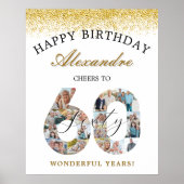 Happy Birthday Cheers To 60 Years Photo Collage Poster (Vorne)