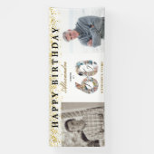 Happy Birthday Cheers To 60 Years Photo Then & Now Banner (Vertikal)