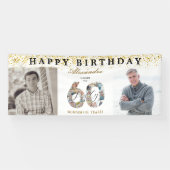 Happy Birthday Cheers To 60 Years Photo Then & Now Banner (Horizontal)