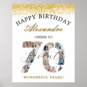 Happy Birthday Cheers To 70 Years Photo Collage Poster (Vorne)