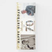 Happy Birthday Cheers To 70 Years Photo Then & Now Banner (Vertikal)