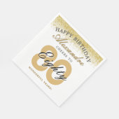 Happy Birthday Cheers To 80 Years Celebration Serviette (Ecke)