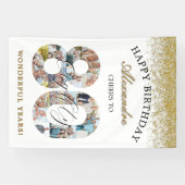 Happy Birthday Cheers To 80 Years Photo Collage Banner (Horizontal)