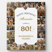 Happy Birthday Cheers To 80 Years Photo Collage Fotoplatte (Vorderseite)