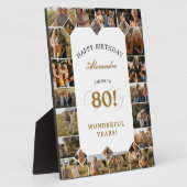 Happy Birthday Cheers To 80 Years Photo Collage Fotoplatte (Seite)