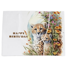 Happy Birthday Cheetah Baby und Mama Große Geschenktüte