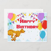 Happy Birthday Cheetah Gruß Postkarte (Vorne/Hinten)