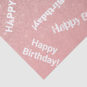 Happy Birthday Chic Rose Gold Glitzer Pink Seidenpapier (Detail)