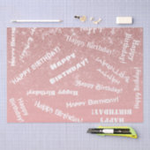 Happy Birthday Chic Rose Gold Glitzer Pink Seidenpapier (Handwerk)