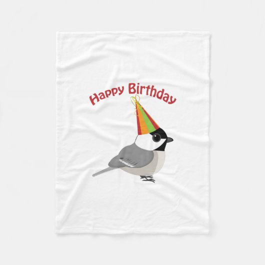 Happy Birthday Chickadee Fleecedecke (Vorderseite)