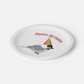 Happy Birthday Chickadee Pappteller (Schrägansicht)
