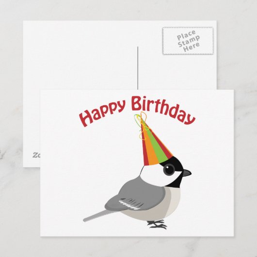 Happy Birthday Chickadee Postkarte (Vorne/Hinten)