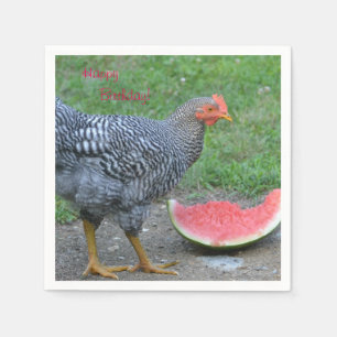 Happy Birthday Chicken Lieben Watermelon Serviette