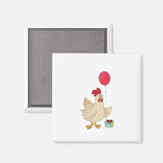 Happy Birthday Chicken Magnet (Vorderseite/Rückseite)