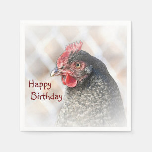 Happy Birthday Chicken Napkin Serviette