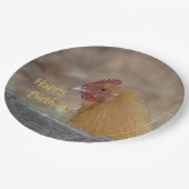 Happy Birthday Chicken Paper Plate Pappteller (Schrägansicht)