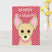 Happy Birthday Chihuahua Karte (Gelbe Blume)