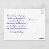 Happy Birthday Chihuahua Puppy Blue - Verse Postkarte (Rückseite)