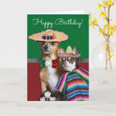 Happy Birthday Chihuahuas Card Karte (Gelbe Blume)