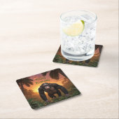 Happy Birthday Chimp Rechteckiger Pappuntersetzer (Vor Ort)