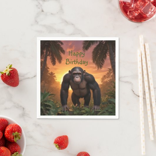 Happy Birthday Chimp Serviette (Beispiel)