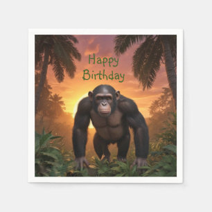 Happy Birthday Chimp Serviette