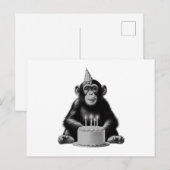 Happy Birthday Chimpanzee Postkarte (Vorne/Hinten)