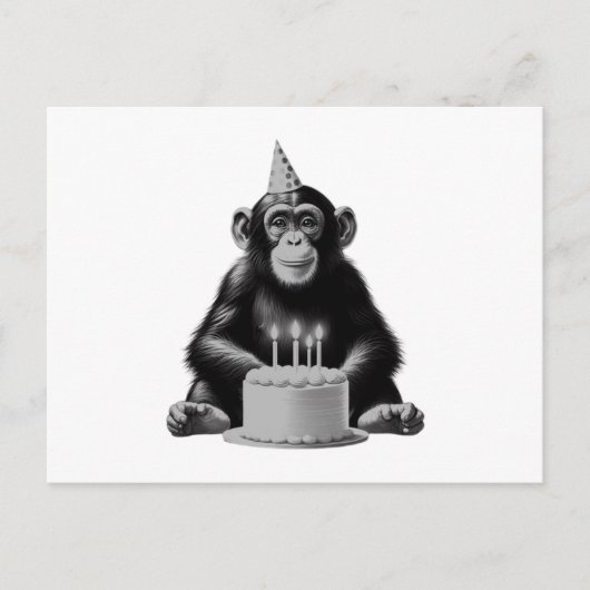 Happy Birthday Chimpanzee Postkarte (Vorderseite)