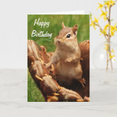 Happy Birthday Chipmunk Baseball spielen Karte (Gelbe Blume)