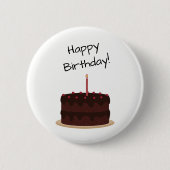 Happy Birthday Chocolate Cake Button (Vorderseite)