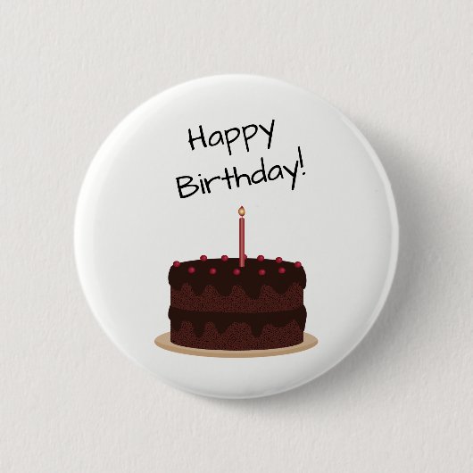 Happy Birthday Chocolate Cake Button (Vorderseite)
