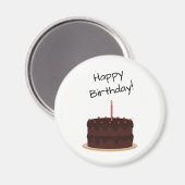 Happy Birthday Chocolate Cake Magnet (Vorderseite/Rückseite)