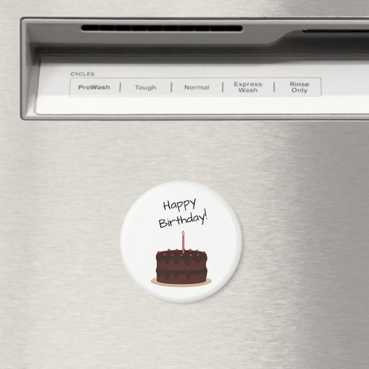 Happy Birthday Chocolate Cake Magnet (In Situ (Geschirrspüler))