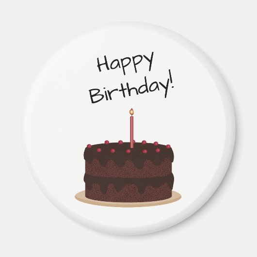 Happy Birthday Chocolate Cake Magnet (Vorne)