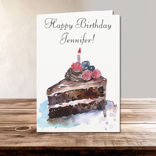 Happy Birthday Chocolate Cake mit Candle Karte