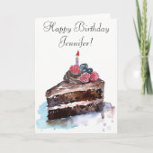 Happy Birthday Chocolate Cake mit Candle Karte (Vorderseite)
