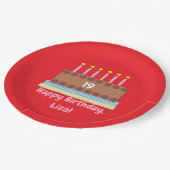 Happy Birthday Chocolate Cake Pappteller (Schrägansicht)