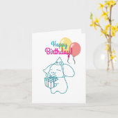 Happy Birthday Chomochi Bunny Karte (Gelbe Blume)